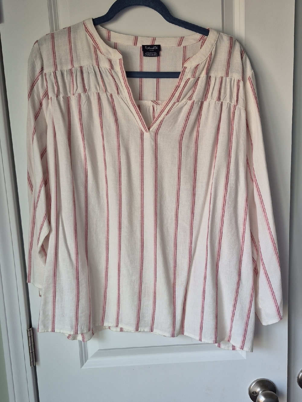 Absolutely So Cute With Rouching. Red/white Stripes. XL